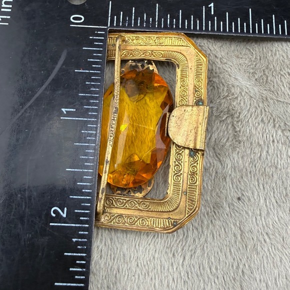 Vintage Czechoslovakia Gold‎ Filled Women\'s Buckle Rhinestone READ main image 4